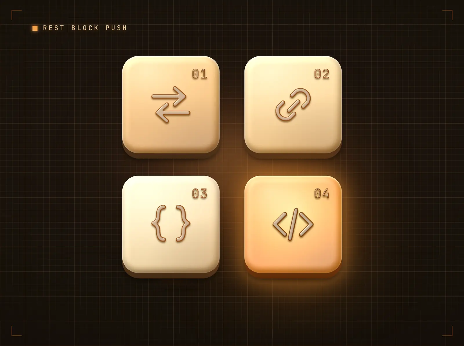 A REST block (or code block) makes the push